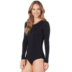 Women’s Cuddl Duds® Softwear With Stretch Long Sleeve Bodysuit -fashion 3672236 ALT2