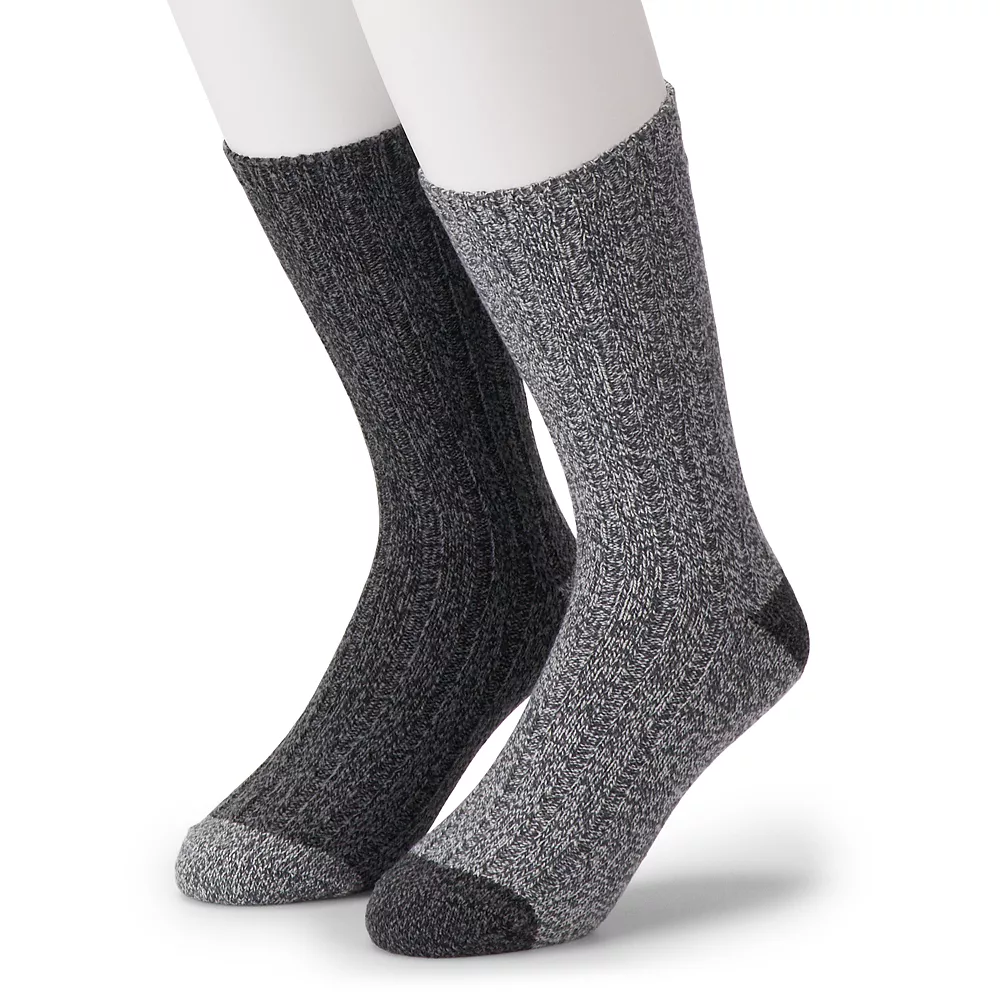 Cuddl Duds Socks For Men 2-Pack Twist Ribbed Crew Socks 1 Cuddl Duds Socks For Men 2-Pack Twist Ribbed Crew Socks