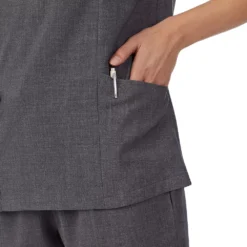Women's Missy Cuddl Duds® Scrubs V-neck Top With 3 Pockets -fashion 4320323 ALT3