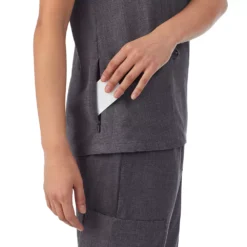 Petite Cuddl Duds® Scrubs V-Neck Top With 3 Pockets -fashion 4320369 ALT4