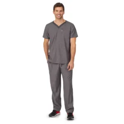 Men's Cuddl Duds® Scrubs Classic V-Neck Top With Pockets -fashion 4509824 ALT2