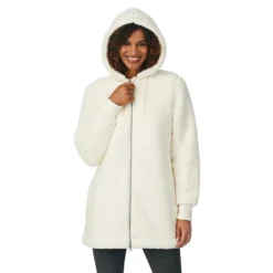 Women's Cuddl Duds Cozy Sherpa Hooded Anorak Jacket -fashion 4981154 ALT2