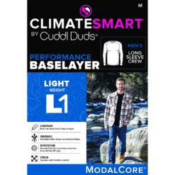 Men's Climatesmart® By Cuddl Duds Lightweight ModalCore Performance Base Layer Crew Top -fashion 5027552 ALT99