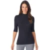 Women's Cuddl Duds® Softwear With Stretch Elbow Sleeve Mockneck Top