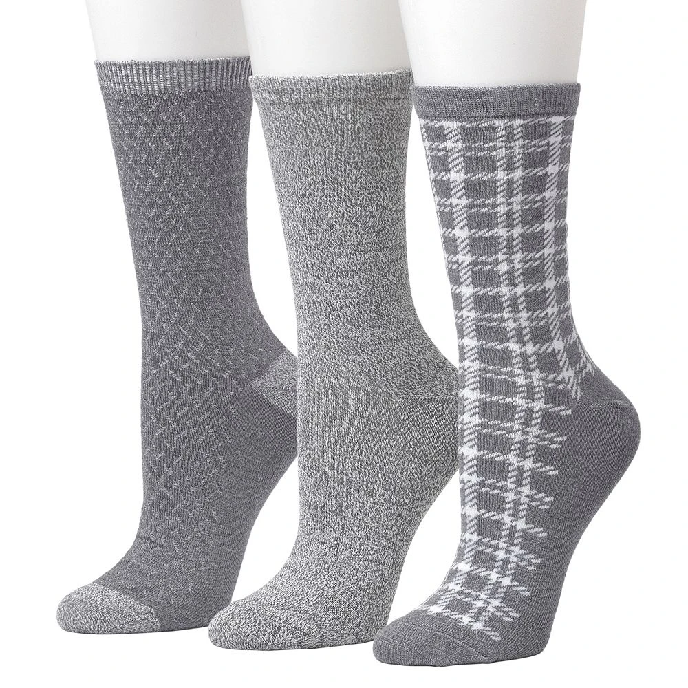 Women's Cuddl Duds® 3-Pack Plushfill* Plaid Crew Socks 1 Women's Cuddl Duds® 3-Pack Plushfill* Plaid Crew Socks