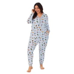 Plus Size Cuddl Duds® Henley Pajama Top And Banded Bottom Pajama Pants Sleep Set -fashion 5556874 ALT2