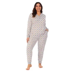 Plus Size Cuddl Duds® Henley Pajama Top And Banded Bottom Pajama Pants Sleep Set