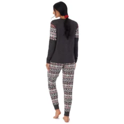 Women's Cuddl Duds 3-pc. Knit Long Sleeve Pajama Top, Banded Bottom Pajama Pants & Scrunchie Set 5 Women's Cuddl Duds 3-pc. Knit Long Sleeve Pajama Top, Banded Bottom Pajama Pants & Scrunchie Set -fashion 5591782 ALT