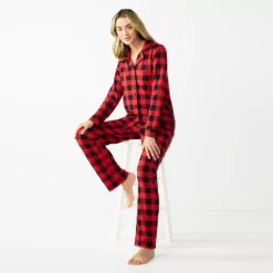 Women's Jammies For Your Families® Beary Cool Buffalo Check Pajama Set By Cuddl Duds®