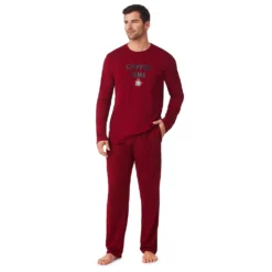 Mens Cuddl Duds Men's Cuddl Duds® Graphic Tee Classic Pajama Set