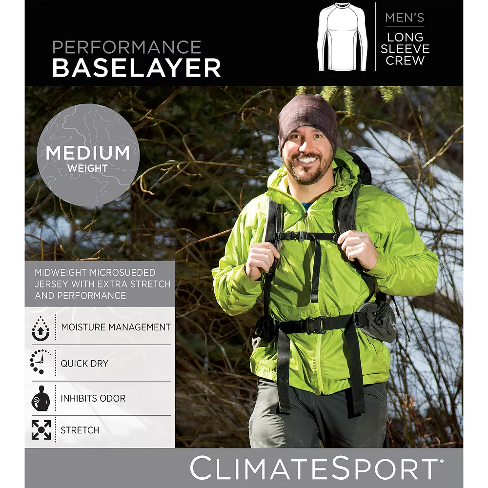 Men's Cuddl Duds® Midweight ClimateSport Performance Baselayer Crew Top 2 Men's Cuddl Duds® Midweight ClimateSport Performance Baselayer Crew Top - Image 2