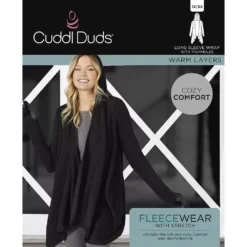 Women's Cuddl Duds® Fleecewear With Stretch Long Sleeve Hooded Wrap -fashion 5668398 ALT98