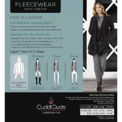 Women's Cuddl Duds® Fleecewear With Stretch Long Sleeve Hooded Wrap -fashion 5668398 ALT99