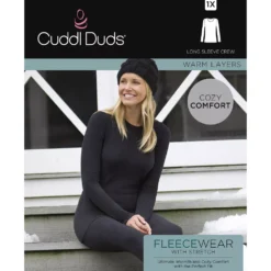Women's Cuddl Duds® Fleecewear With Stretch Long Sleeve Crewneck Top -fashion 5670493 ALT98