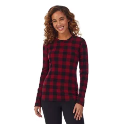 Women's Cuddl Duds® Fleecewear With Stretch Long Sleeve Crewneck Top