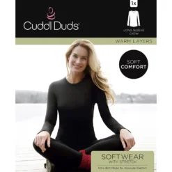 Women's Cuddl Duds® Softwear With Stretch Long Sleeve Crewneck Top -fashion 5671441 ALT98