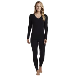 Women's Cuddl Duds® Softwear With Stretch Long Sleeve V-Neck Top -fashion 5671463 ALT3