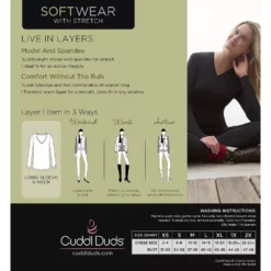 Women's Cuddl Duds® Softwear With Stretch Long Sleeve V-Neck Top -fashion 5671463 ALT99