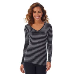 Women's Cuddl Duds® Softwear With Stretch Long Sleeve V-Neck Top