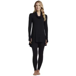 Women's Cuddl Duds® Softwear With Stretch Long Sleeve Cowlneck Tunic Top -fashion 5671466 ALT4