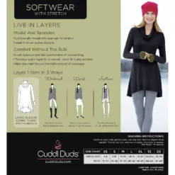 Women's Cuddl Duds® Softwear With Stretch Long Sleeve Cowlneck Tunic Top -fashion 5671466 ALT99