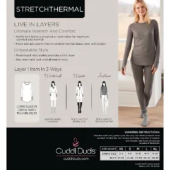 Women's Cuddl Duds® Long Sleeve Crewneck Stretch Thermal Top -fashion 5673066 ALT99