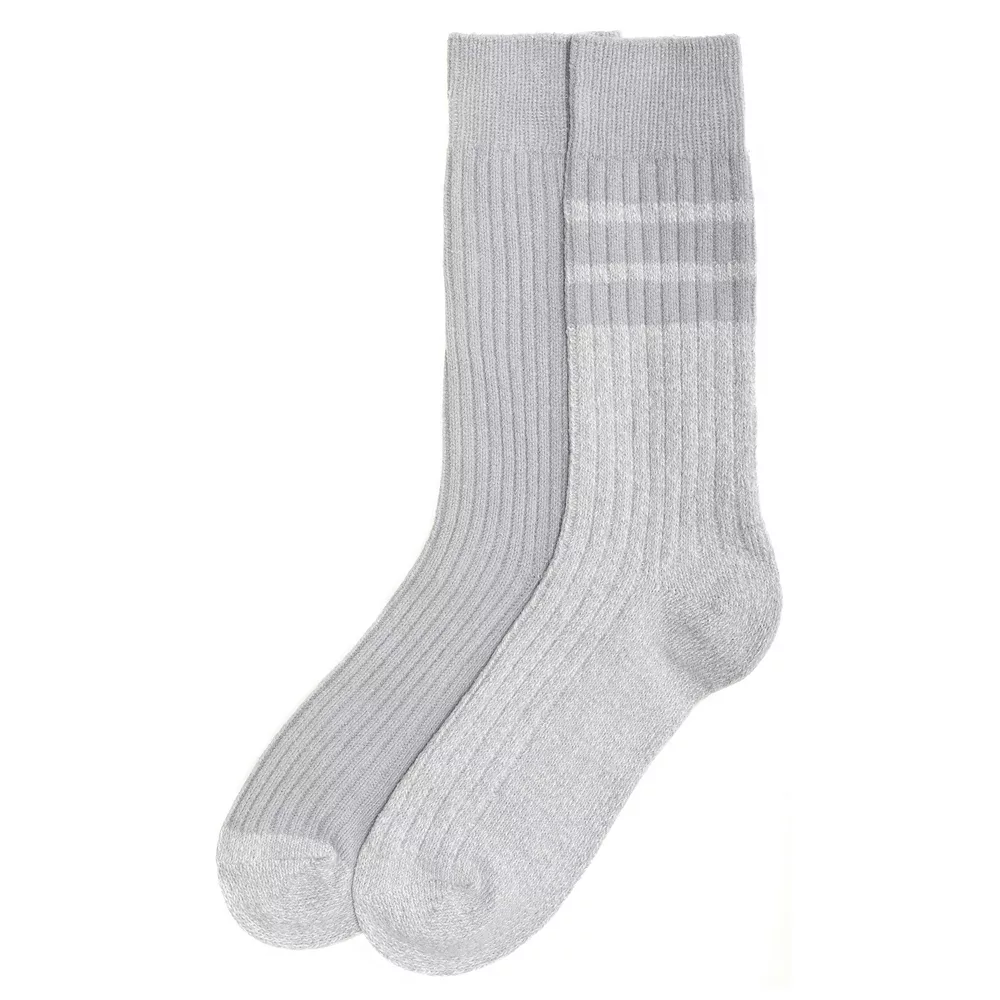Men's ClimateSmart By Cuddl Duds 2-Pack Sports Stripe Crew Socks 2 Men's ClimateSmart By Cuddl Duds 2-Pack Sports Stripe Crew Socks - Image 2