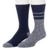 Men's ClimateSmart By Cuddl Duds 2-Pack Sports Stripe Crew Socks
