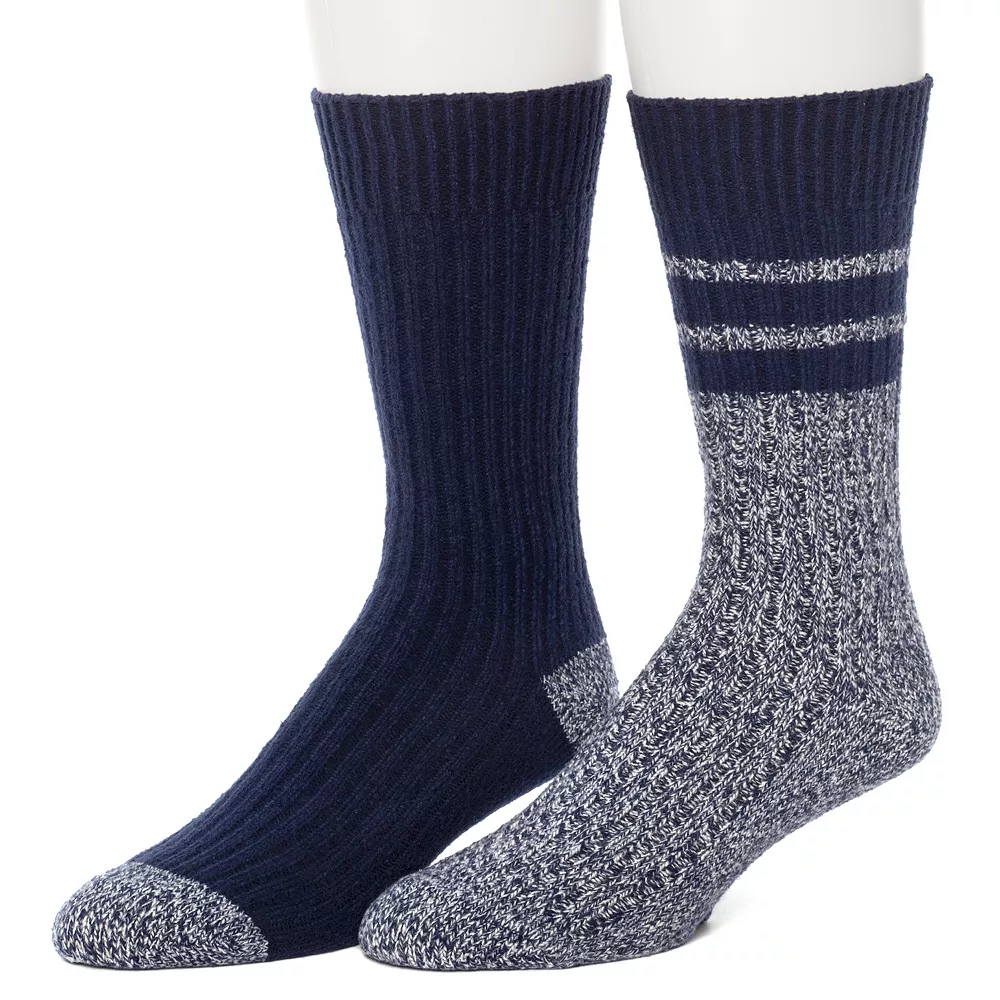 Men's ClimateSmart By Cuddl Duds 2-Pack Sports Stripe Crew Socks 1 Men's ClimateSmart By Cuddl Duds 2-Pack Sports Stripe Crew Socks