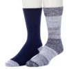 Men's ClimateSmart By Cuddl Duds 2-Pack Colorblock Crew Socks