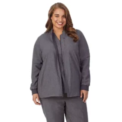 Plus Size Cuddl Duds® Scrubs 5-Pocket Lined Jacket -fashion 5737166 ALT2