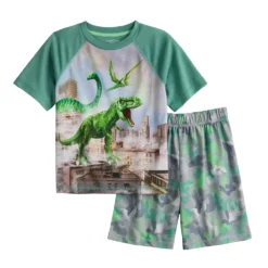 Boys 6-18 Cuddl Duds Dinos Tee & Shorts Pajama Set