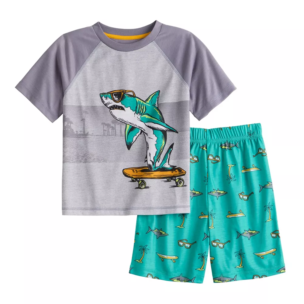 Boys 6-18 Cuddl Duds Skater Shark Tee & Shorts Pajama Set 1 Boys 6-18 Cuddl Duds Skater Shark Tee & Shorts Pajama Set