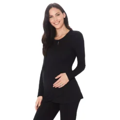 Maternity Cuddl Duds® Softwear With Stretch Wrap Front Top