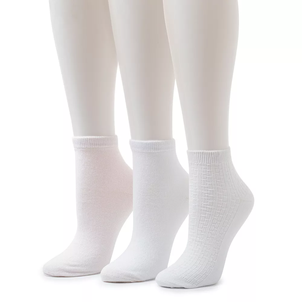 Women's Cuddl Duds® Everyday 3-Pack Ankle Socks 1 Women's Cuddl Duds® Everyday 3-Pack Ankle Socks