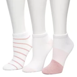 Women's Cuddl Duds® 3 Pair Colorblock Low Cut Socks