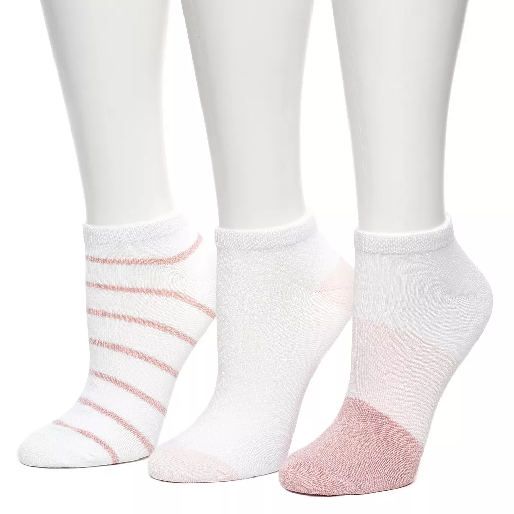 Women's Cuddl Duds® 3 Pair Colorblock Low Cut Socks 1 Women's Cuddl Duds® 3 Pair Colorblock Low Cut Socks