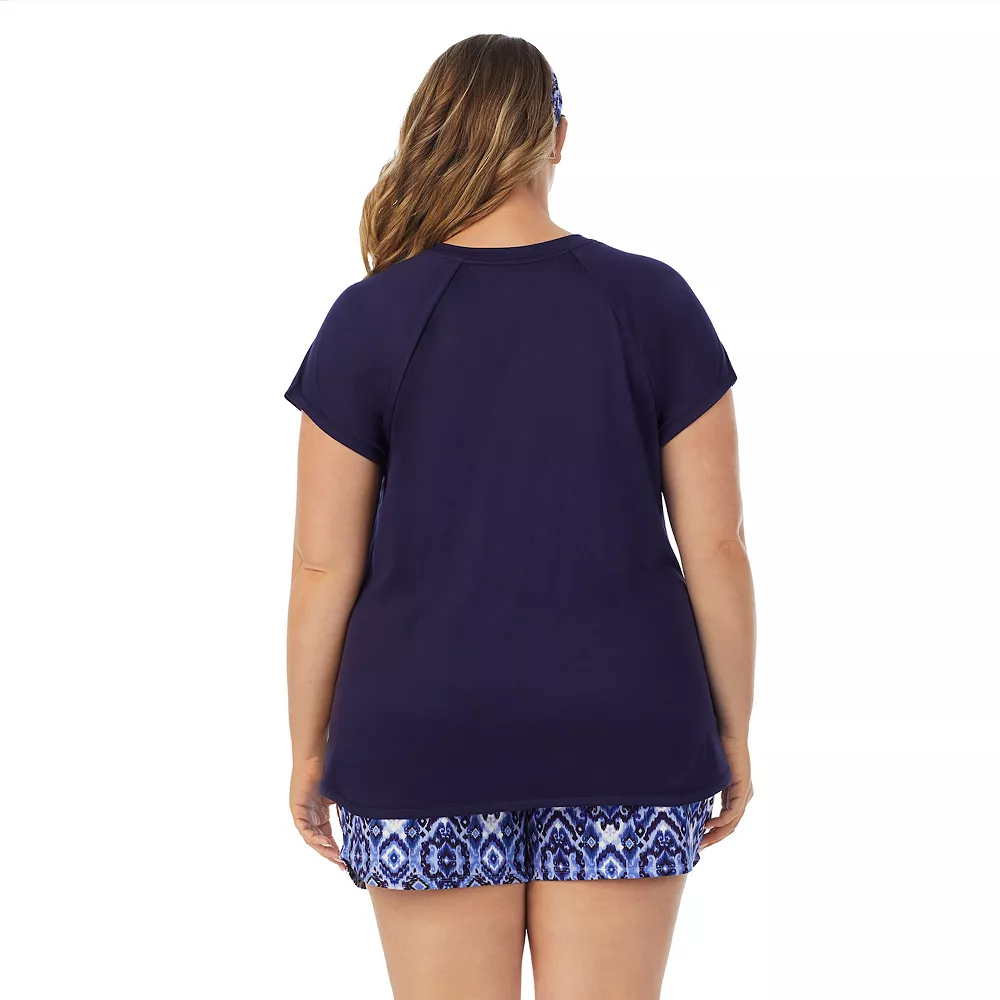 Plus Size Cuddl Duds 3-pc. V-Neck Pajama Top, Pajama Boxer Shorts & Headband Sleep Set 2 Plus Size Cuddl Duds 3-pc. V-Neck Pajama Top, Pajama Boxer Shorts & Headband Sleep Set - Image 2