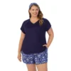 Plus Size Cuddl Duds 3-pc. V-Neck Pajama Top, Pajama Boxer Shorts & Headband Sleep Set