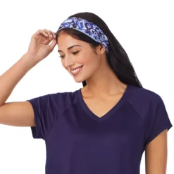 Women's Cuddl Duds 3-pc. V-Neck Pajama Top, Pajama Capri Pants & Headband Sleep Set 9 Women's Cuddl Duds 3-pc. V-Neck Pajama Top, Pajama Capri Pants & Headband Sleep Set -fashion 6050272 ALT3