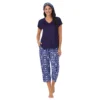 Women's Cuddl Duds 3-pc. V-Neck Pajama Top, Pajama Capri Pants & Headband Sleep Set