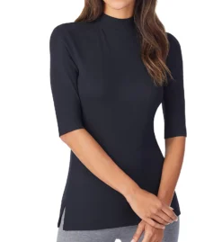 Cuddl Duds Softwear With Stretch Elbow Sleeve Mock Neck Top 3526116
