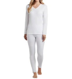 Cuddl Duds Softwear Lace Edge Long Sleeve V-Neck Shirt 8517535 -fashion cuddl duds cudd01 8517535 cs1